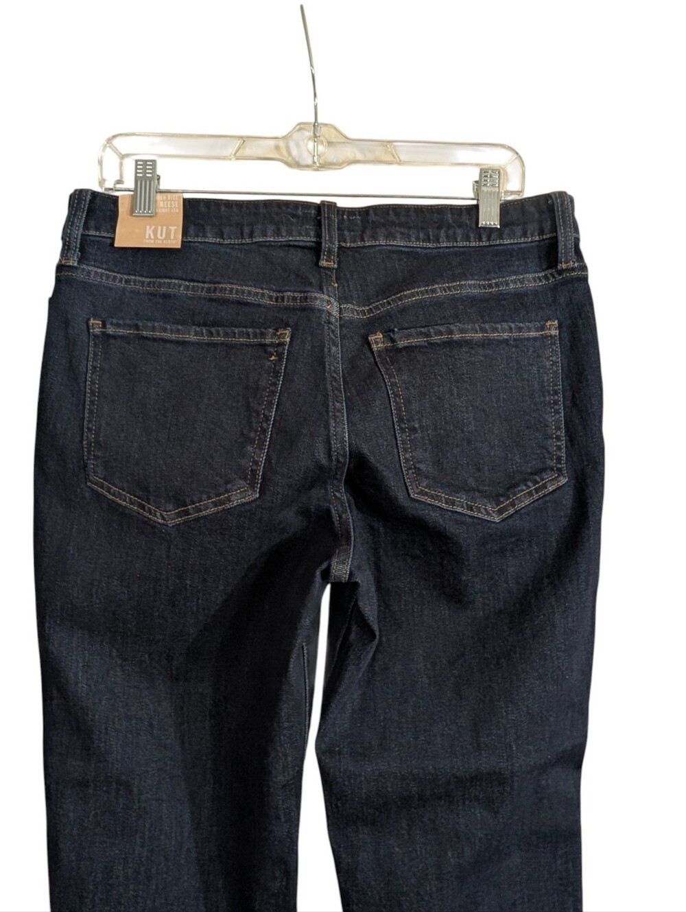 KUT From The Kloth Reese High Rise Crop Straight Leg Jeans NWT Dark Wash Size 6 - Picture 6 of 12